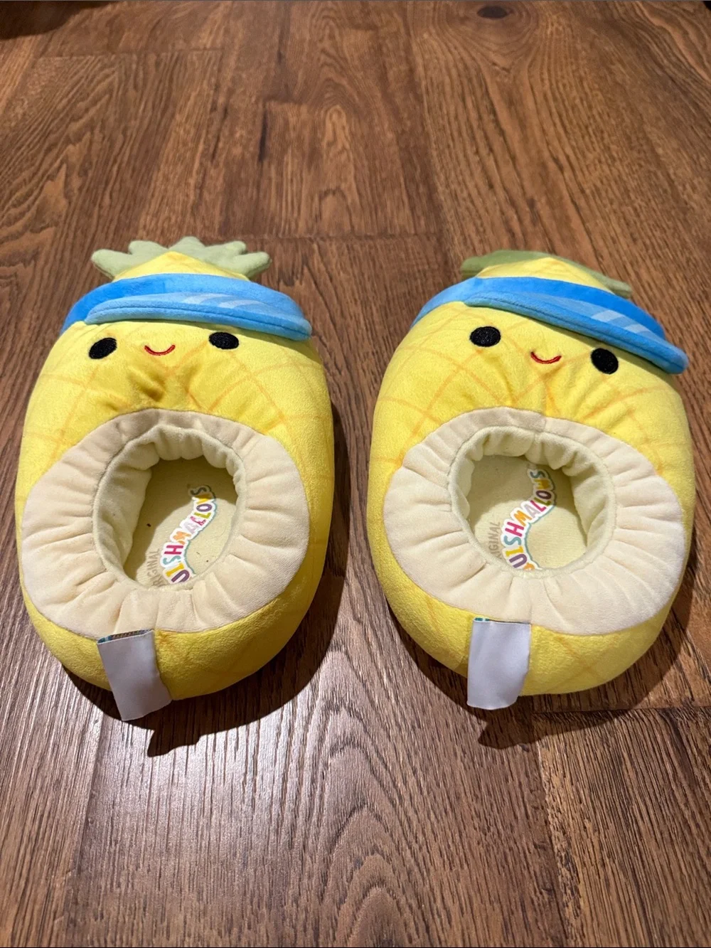 Squishmallows Yellow Pineapple Plush Slip-On Kids Shoes